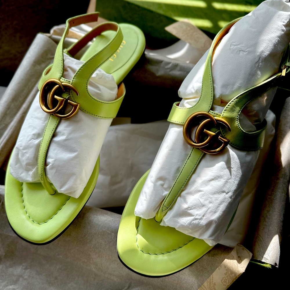 Green Gucci Sandals. Brand new never worn, tags inside. 39 UR